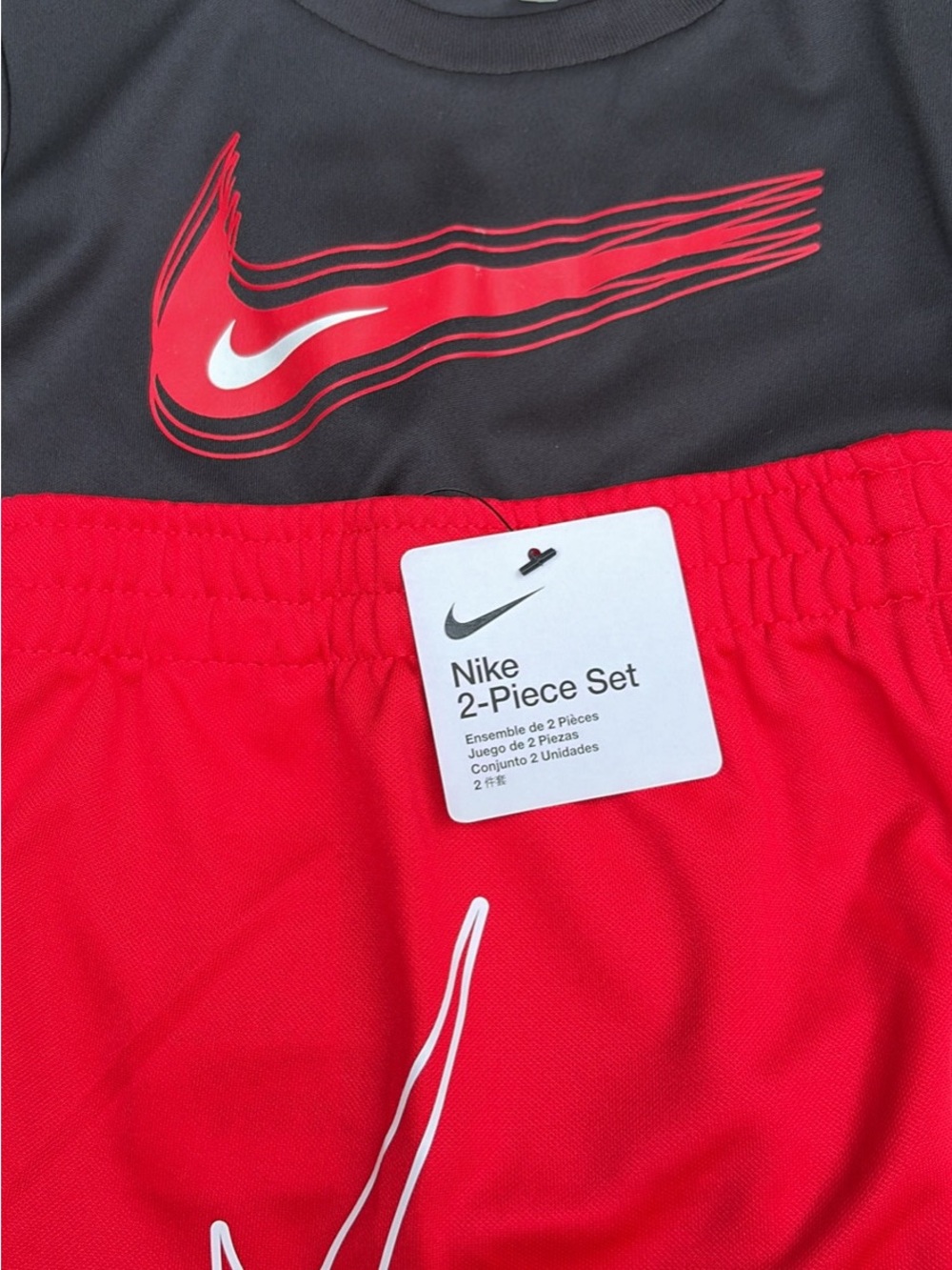 Nike Kids Red and Black Two-Piece Shorts Set